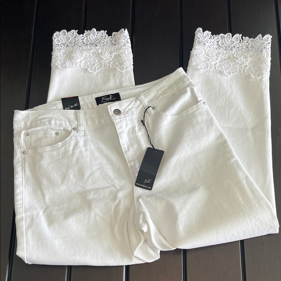 Earl Jeans Denim - Earl Free To Be White Lace Jeans - NEW